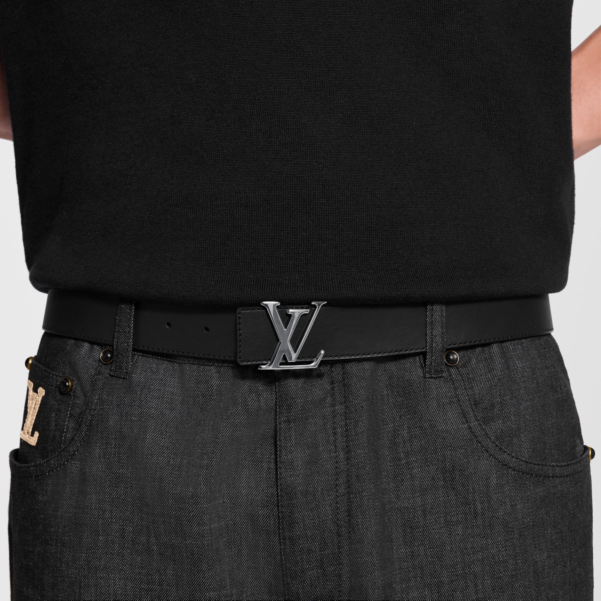 LV Initiales 35mm Reversible Belt Monogram Eclipse Canvas - Men